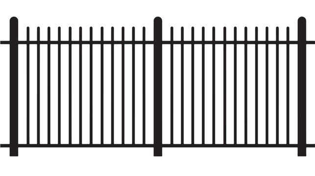 Fence barrier icon with thick posts and horizontal rails, simple vector style for security, boundary and perimeter concepts