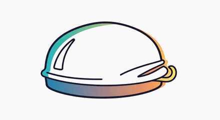 Fototapeta premium A colorful illustration of a helmet with a gradient design on its surface.