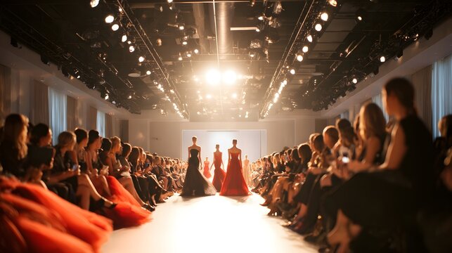 Fashion Show Runway Event with Models and Audience.