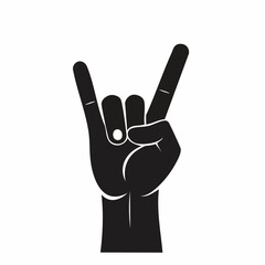 Fototapeta premium Rock On Hand Gesture Silhouette