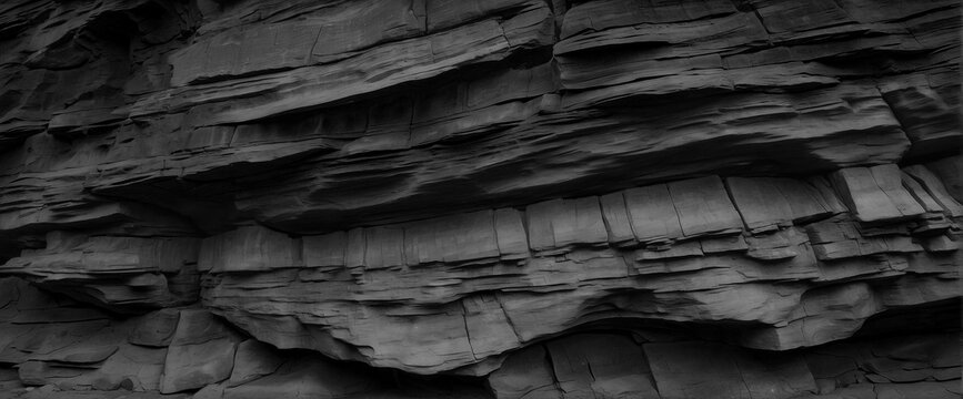 Monochrome Rock Formation Texture, Sedimentary Layers, Geological Wonder, Natural Pattern