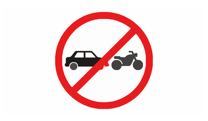 No cars and motorcycles parking sign icon vector illustration isolated symbol © MdMominul