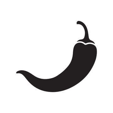 Dry spicy pepper silhouette icon vector illustration on white background
