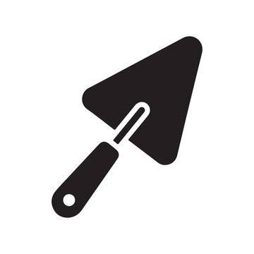 Trowel icon vector. Putty knife silhouette icon vector flat illustration design on white background
