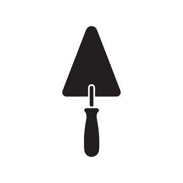 Trowel icon vector. Putty knife silhouette icon vector flat illustration design on white background