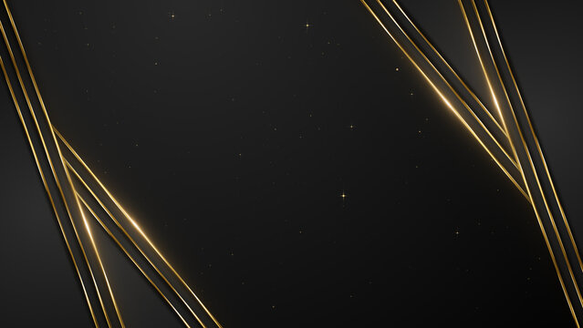Elegant Dark Frame with Glowing Gold Streaks and Particle Dust Awards Trailer Titles Cinematic Openers Intro Background