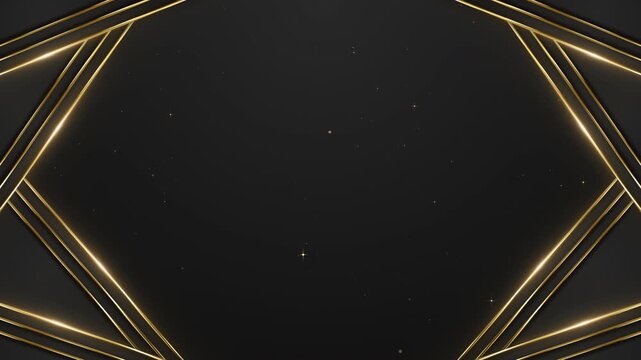 Sophisticated Gold and Black Geometric Backdrop for Awards and Galas Particles Trailer Titles Cinematic Openers Intro Background Loop