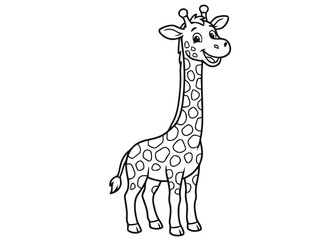 Fototapeta premium Cute Giraffe Vector Illustration - A Fun and Adorable Outline of a Tall Mammal