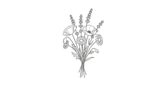 Bouquet of flowers made from musical notes and symbols.