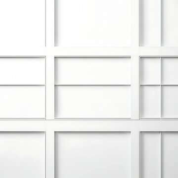 White 3D Wall Panel Grid Pattern, Minimalist Architectural Background