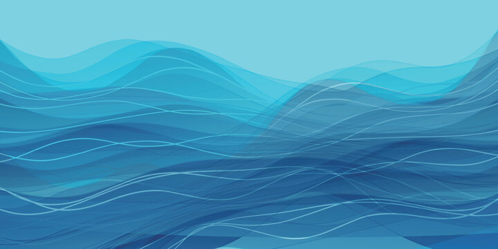 Flowing blue water waves abstract background design