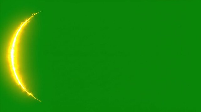 Right to Left Yellow Leak Wave Transition Green Screen 4K Video