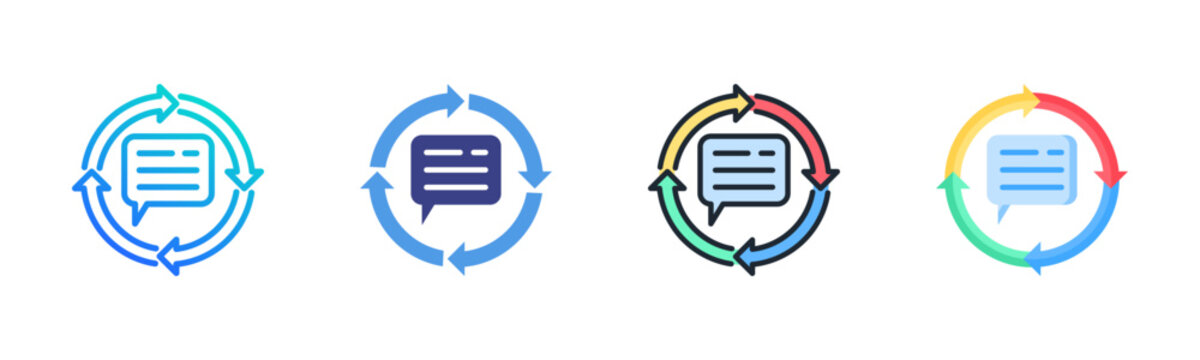 Feedback Loop Icon Set Multiple Style Collection