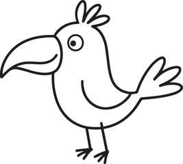 Fototapeta premium Cute Cartoon Bird
