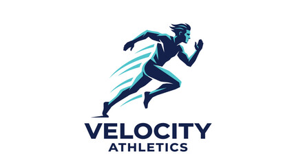 Obraz premium Dynamic Runner Logo - Velocity Athletics in Motion, a symbol of speed and agility, capturing the essence of athletic performance and competitive spirit.