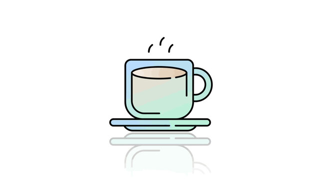 Minimalist illustration of a coffee cup with subtle pastel gradient colors