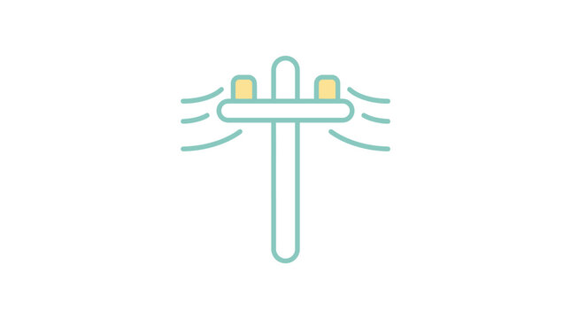 Minimalist illustration of a telegraph pole on a white background