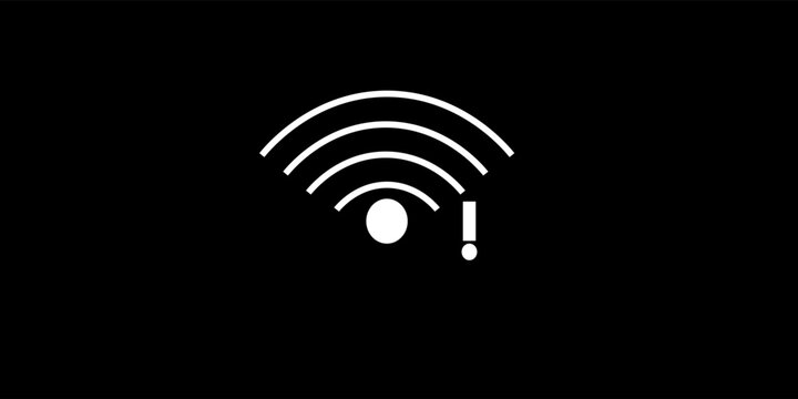 No Internet Connection Icon with Wifi Signal and Exclamation Mark