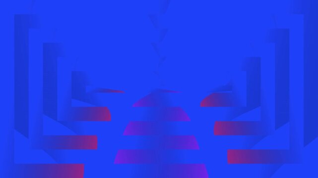 Abstract geometric blue maze with purple gradient accents creating a surreal futuristic pattern for modern digital design and backgrounds