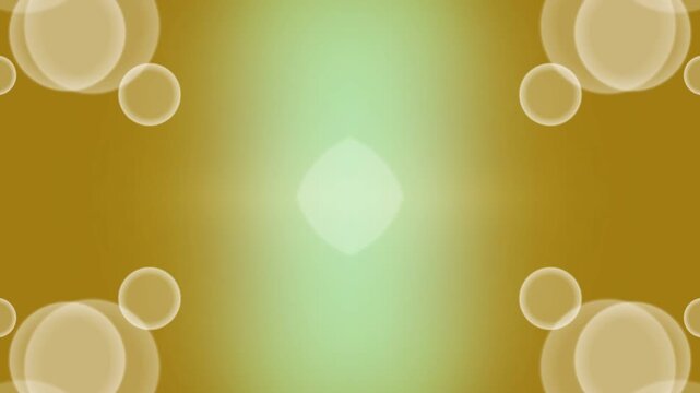 Abstract gradient pattern with soft circles and bubbles on gold and yellow background for graphic design element; soft symmetrical smooth organic shapes