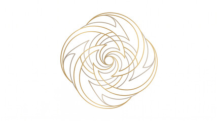 Obraz premium Golden spiral design element, abstract swirl pattern, luxury minimalist icon, metallic gold lines