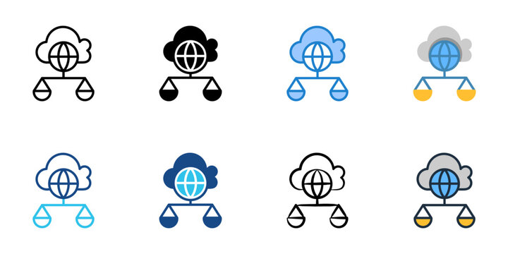 Load balancer icons set multiple style collection. Editable stroke 
