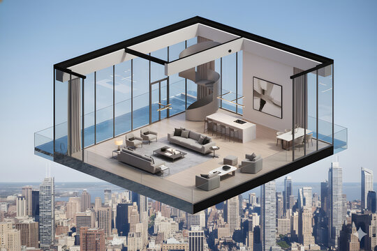 3D Isometric Luxury Penthouse Floor Plan


