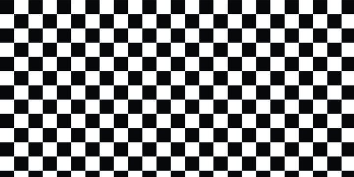 Black and white checkerboard frame. Classic checkered race flag car finish line or start line. Flat vector illustration isolated on transparent background. Checkerboard pattern design vector.