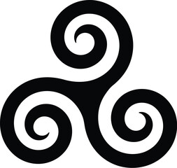 Celtic Triple Spiral Triskele Vector Symbol for Historical Decoration Spiritual Identity and Celtic Pattern Illustration © MDMILON 2