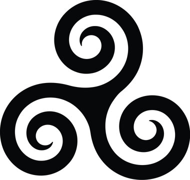 Celtic Triple Spiral Triskele Vector Symbol for Historical Decoration Spiritual Identity and Celtic Pattern Illustration