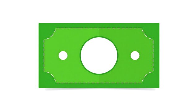 Green money bill template illustration.
