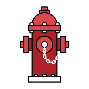 Red Fire Hydrant With Chain.