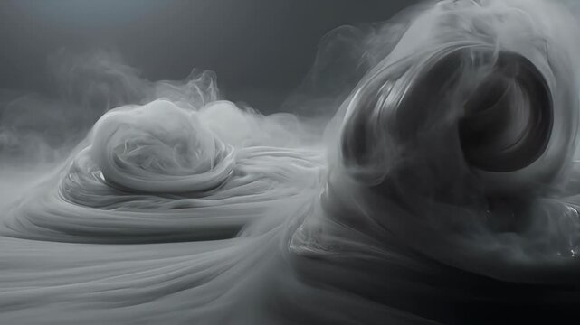Abstract wave animation full frame saturation smoke swirl motion with monochrome texture, flowing gray background, dynamic abstract wave animation full frame saturation smoke swirl motion