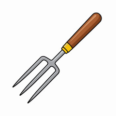 Fototapeta premium Fork Illustration with Handle on Plain Background
