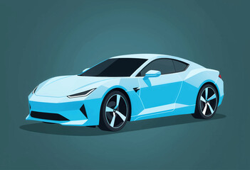 Fototapeta premium Futuristic Sports Car Concept Design on a Dark Gradient Studio Background