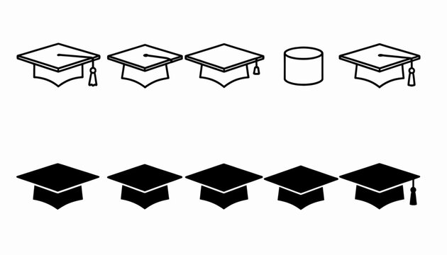 Graduation Caps and Scrolls Arranged in a Celebratory Academic Setting Photograph