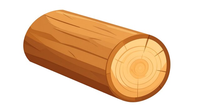 Wooden Log Cross Section Illustration.