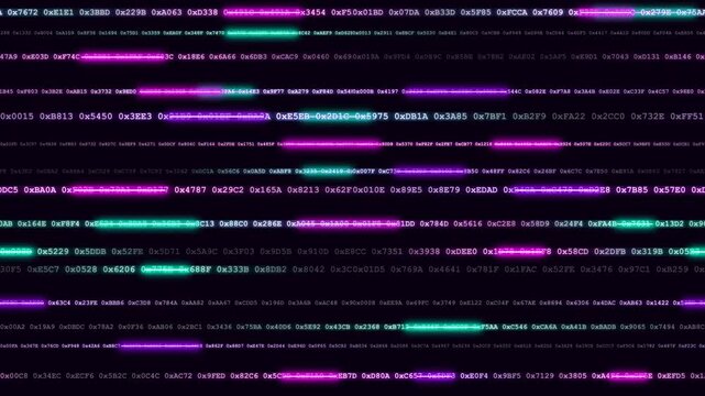 Datastream Neon Code Visualization Showing Rapid Cyber Data Flow with Neon Trails Across Frames