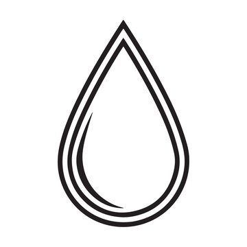 A black teardrop shape with two outlines  a simple  graphic  design  element  isolated on white background