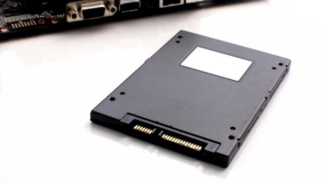 Swift Connectivity - Close-up of an SSD highlighting the precision of connections, symbolizing performance and efficiency.