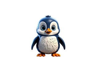 Fototapeta premium Cute 3D Penguin PNG