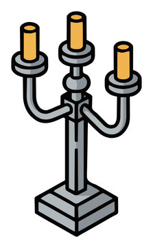 Metal candelabra isometric view flat vector illustra.... Generative AI