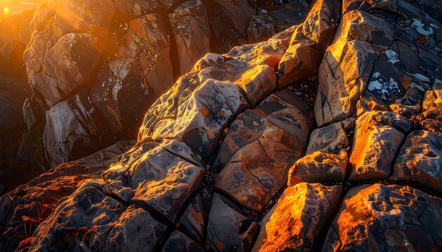 Rocky terrain with warm sunset lighting.