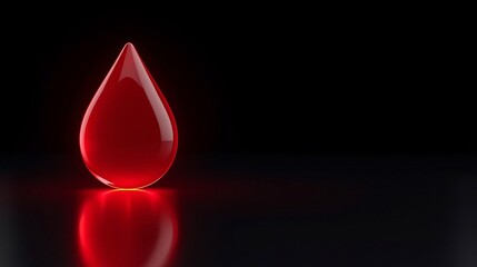 Fototapeta premium 3D glowing red energy battery cell shaped like a blood drop