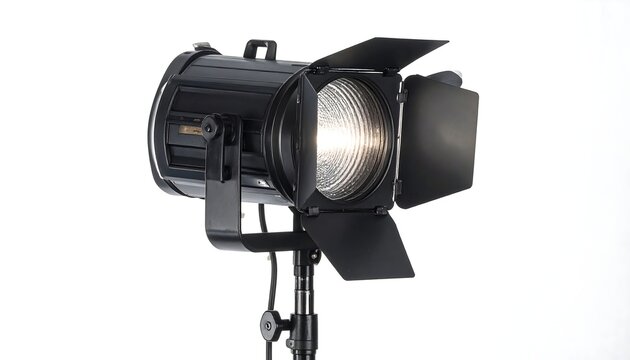 Professional black spotlight with barn doors