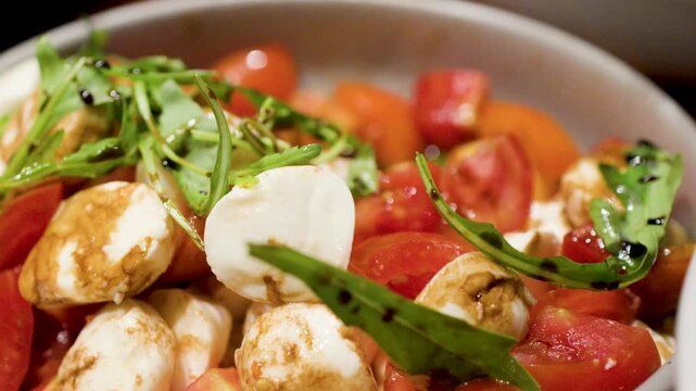 Fresh Caprese Salad with Mozzarella and Cherry Tomatoes at International Buffet