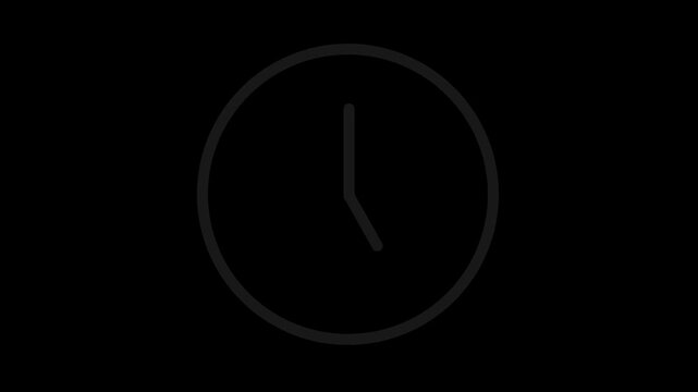 Animated Clock Icon Loop, Motion Graphic, Transparent Background