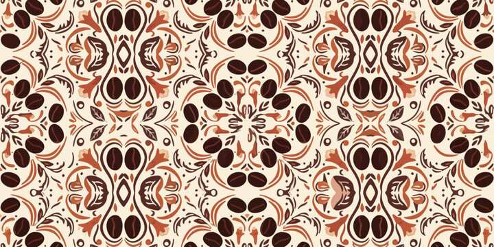 Batik vintage seamless leopard skin pattern vector with floral damask ornament and geometric textile texture for antique wallpaper decor backdrop