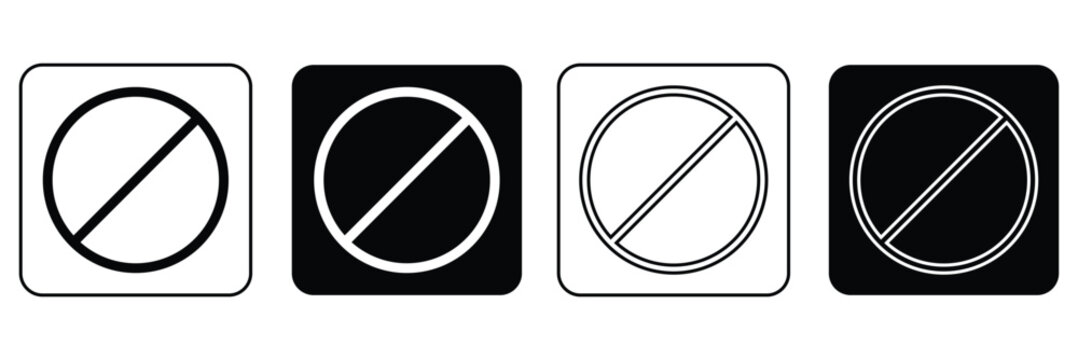Editable stop prohibitions block icon. Vector illustration. stock image eps 10.