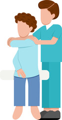 Fototapeta premium Male Therapist Helping Patient Illustration